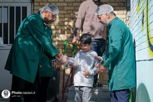 حضور خدام حرم مطهر رضوی در مرکز آموزش نابینایان امید