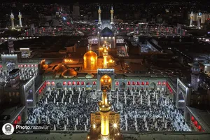 حرم مطهر رضوی در شب رحلت پیامبر اکرم و شهادت امام حسن مجتبی علیهم&zwnj;السلام