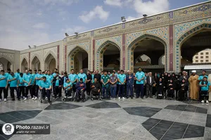 آیین بدرقه کاروان پارالمپیک در حرم مطهر رضوی