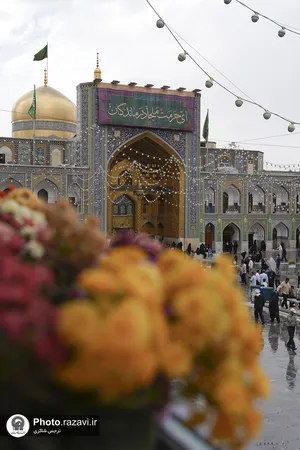 بارش باران بهاری در حرم مطهر رضوی