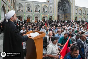 تشرف کاروان پیاده قافله عشق و انتظار استان البرز به حرم مطهر رضوی