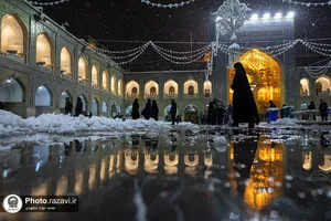بارش برف در حرم مطهر رضوی-1