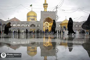 بارش باران بهاری در حرم مطهر رضوی