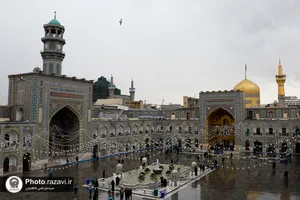 بارش باران در حرم مطهر رضوی