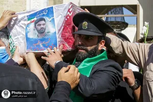 مراسم تشییع پیکر شهدای حرم احمد بن موسی در شیراز