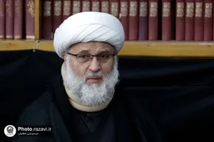 مراسم تشییع پیکر همسر مکرمه آیت الله وحید خراسانی در حرم مطهر رضوی
