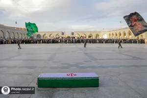 تشییع پیکر شهید غیرت &laquo;حمیدرضا الداغی&raquo; در حرم مطهر رضوی