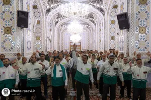 مراسم هيئت انصارالحسین(ع) شهر نکاء در حرم مطهر رضوی