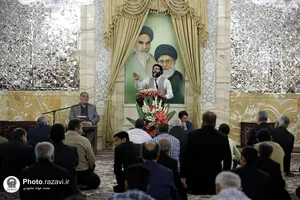 مراسم روز ولادت پیامبر اکرم(ص) و امام صادق(ع) در حرم مطهر رضوی