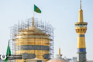 تنظیف گنبد مطهر حرم امام رضا علیه&zwnj;السلام