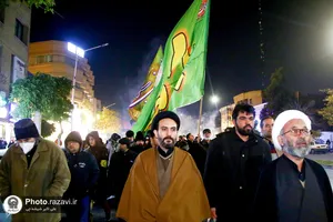 تشییع پیکر شهید گمنام دفاع مقدس در بلوار سجاد مشهد
