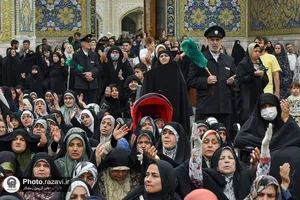 تشرف کاروان پیاده قافله عشق و انتظار استان البرز به حرم مطهر رضوی