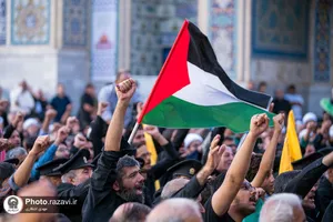 اجتماع مردمی محکومیت شهادت اسماعیل هنیه در حرم مطهر رضوی