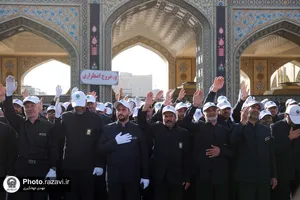 عزاداری خدام در روز شهادت امام رضا علیه السلام