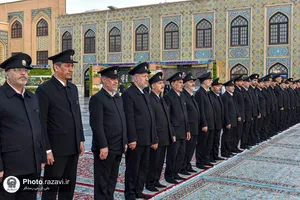 خطبه&zwnj;خوانی خدام بارگاه منور رضوی در چهلمین روز خاکسپاری رهبر شهید انقلاب