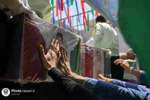 تشییع پیکر شهدای حادثه تروریستی سراوان در مشهد