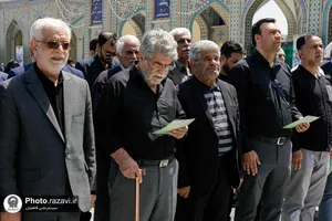 تشییع پیکر محمدباقر اوحدی در حرم مطهر رضوی