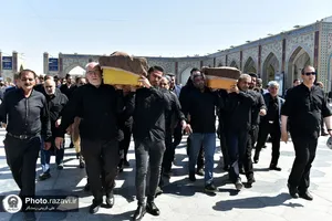 تشییع پیکر مرحوم مصطفی لشکری در حرم مطهر رضوی