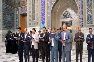 اعضای هیئت علمی دانشگاه امام رضا(ع) از پروژه های عمرانی حرم مطهر بازدید کردند