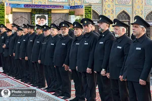 خطبه&zwnj;خوانی خدام بارگاه منور رضوی در چهلمین روز خاکسپاری رهبر شهید انقلاب