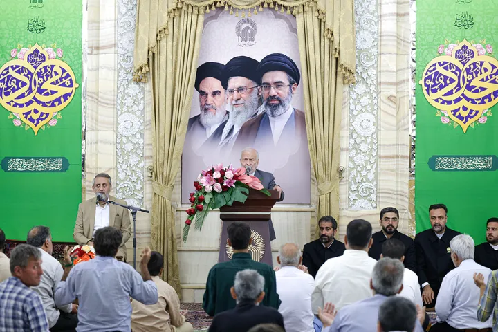 مراسم جشن ولادت پیامبر اکرم و امام جعفر صادق علیهم‌السلام در تالار ولایت حرم مطهر رضوی