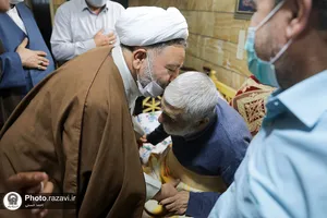 دیدار جمعی از مسئولین آستان قدس رضوی با سید جعفر ماهرخسار
