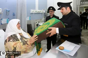 حضور خدام حرم مطهر رضوی در بیمارستان جوادالائمه(علیه&zwnj;السلام)