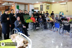 حضور خدام حرم مطهر رضوی در آسایشگاه جانبازان امام خمینی (ره)