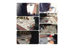 رنگ‌آمیزی سنگ مزار شهدای آرمیده در آستان حضرت حسین بن موسی الکاظم (ع)