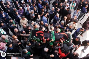تشییع پیکر حاج سید رضا موید خراسانی در حرم مطهر رضوی