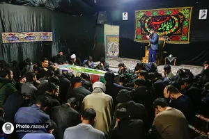تشییع پیکر شهید گمنام هشت سال دفاع مقدس در دانشگاه علوم اسلامی رضوی