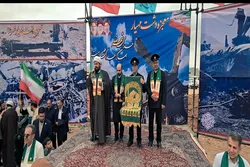 پرچمِ رضوی بر فراز «طبسِ دوم»؛ عطرِ حرم در دشتِ مهیار پیچید