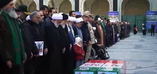 وداع باشکوه با پیکر سردار شهید محمد شیرازی در حرم رضوی