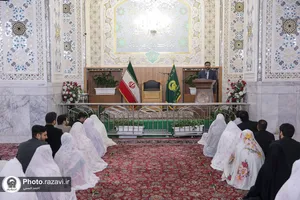 تشرف زوج&zwnj;های جوان دانشگاه امام حسین(علیه&zwnj;السلام) به حرم مطهر رضوی