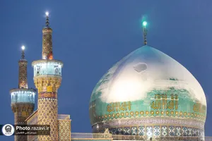 بارش برف در حرم مطهر رضوی