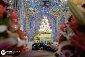 گل آرایی ضریح مطهر امام رضا علیه&zwnj;السلام