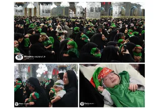 استقبال حرم مطهر از کوچک‌ترین عزاداران سیدالشهدا (ع)