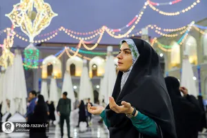 بارش باران بهاری در حرم مطهر رضوی