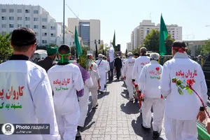مراسم استقبال از کاروان پیاده مشهد تا کربلا