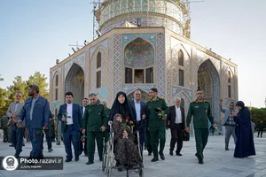 غبارروبی مزار شهدای مدفون در آرامگاه خواجه ربیع مشهد