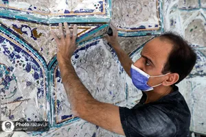 بازسازی و مرمت ایوان ورودی باب الهادی(علیه&zwnj;السلام) حرم مطهر رضوی