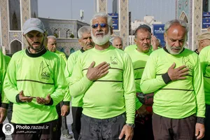 تشرف گروه دوچرخه سواری ارادتمندان امام رضا علیه&zwnj;السلام به حرم مطهر رضوی