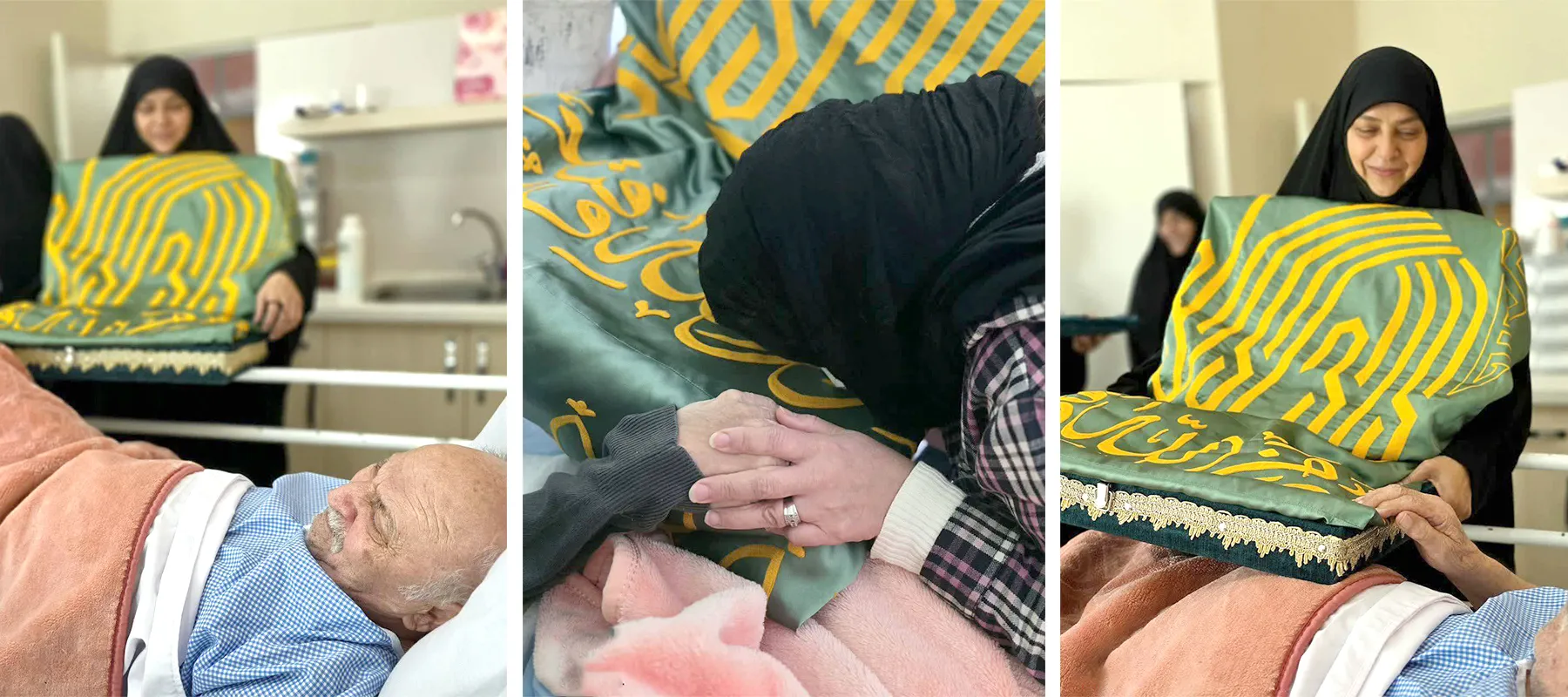 پرچم متبرک رضوی مهمان بیمارستان خیریه دکتر خطیب شد