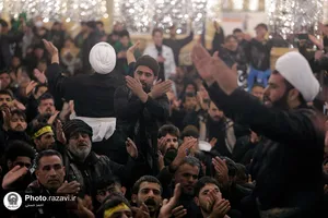 تشرف زائرین پیاده عراقی به حرم مطهر رضوی
