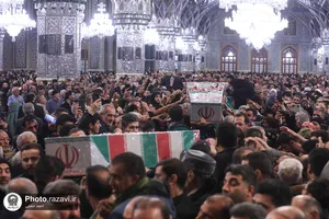 وداع با پیکرهای مطهر 12 شهید گمنام دفاع مقدس در مشهد