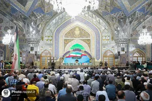 تشییع و تدفین شهدای حمله تروریستی رژیم صهیونیستی در حرم رضوی
