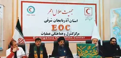 حضور خادمان امام رضا(ع) در مرکز کنترل هلال‌احمر آذربایجان شرقی