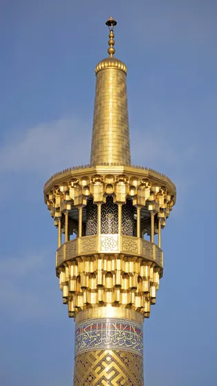 عکس با کیفیت : گلدسته حرم مطهر رضوی