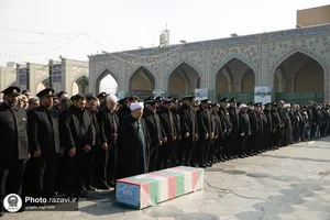 تشییع پیکر شهید شاهد شجاعی&zwnj;پور در حرم مطهر رضوی