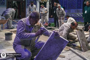آماده سازی قبر مطهر رهبر شهید انقلاب